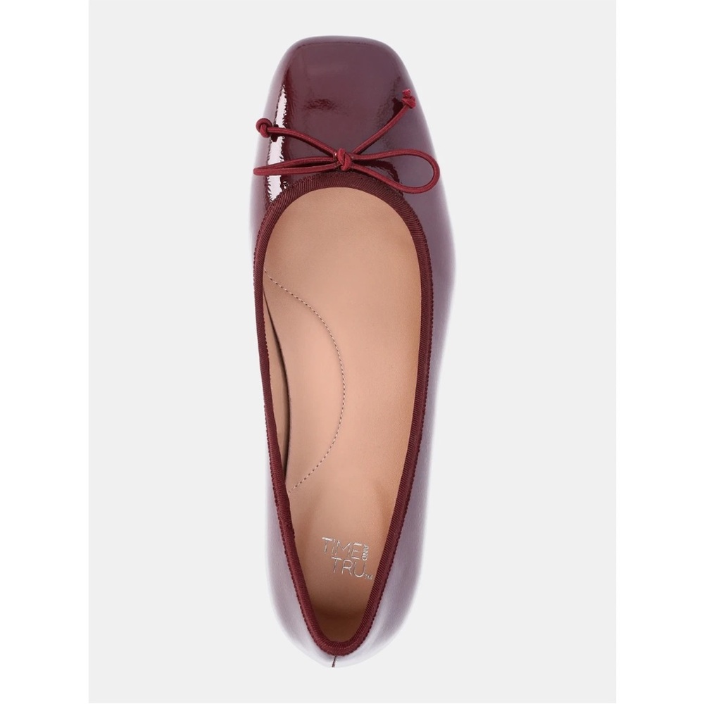 NWT! The Time & Tru Burgundy Ballet Block Heel with Bow Size 9. No Box. - Picture 2 of 14